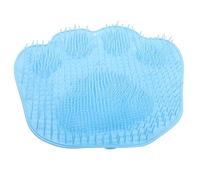 TOBBOMEY Hands Wall Mounted Back Scrubber with Powerful Suction Cups Non Slip Foot Scrubber Mat for Shower and Bathtub Blue Massage Bath Mat for Tired Feet Relief and Easy Cleaning