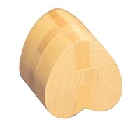 TOBBOMEY Heart-shaped Wooden Kongming Lock for Educational DIY Brain Puzzle Creative Assembling with Smooth Finish Compact Desktop Ornament Birthday Gift
