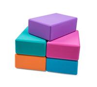 TOBBOMEY High Density EVA Yoga Blocks Lightweight Non-slip Support Bricks for Pilates and Gym Workout Stretching Aid Stable Grip Balance Enhancer in Green
