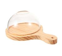 TOBBOMEY High-Temperature Resistant Glass Smoking Dome with Wooden Plate Infuser Dome Food Cover for Sizzling Hot Plates and Molecular Cuisine Smoke Barrier for Freshness Maintenance