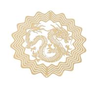 TOBBOMEY Hollow Metal Wind Spinner Outdoor Hanging Decor for Garden and Home Creative Sculpture Art Ornament Yellow Finish for Lighting and Wind Chimes Practical Decorative Accessory