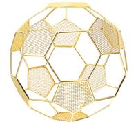 TOBBOMEY Hollow Out Soccer Shape Lamp Shade Metal Cage Pendant Light Cover for Home Bar Vintage Decorative Football-Themed Ceiling Lighting Fixture with Hollow Carved Mesh Design