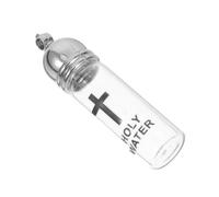 TOBBOMEY Holy Water Bottle Pendant Glass and Acrylic Cross Design with Screw Cap Christian Baptism Vessel for Church Ceremonies Divine Protection Symbol Suitable for Home and Religious Use
