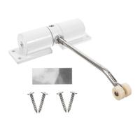 TOBBOMEY Household Light Spring Loaded Door Closer White Adjustable Automatic Surface Mounted Closer for Left Right Swing Doors Fire Rated Metal Shell with Installation Screws Included Easy
