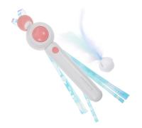 TOBBOMEY Interactive Cat Teaser Toy Stick with Automatic Retractable Plumage Wand Pink Color Stimulating Cat Playing Tool Random Style