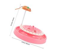 TOBBOMEY Interactive Cat Turntable with Spring Bell Pink Cat Plaything for Indoor Amusement Exercise and Scratch Prevention Suitable for Kittens