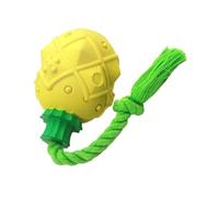 TOBBOMEY Interactive Pineapple Dog Chew with Rubber and Twisted Rope for Self-playing Tug Relieves Anxiety and Enhances Pet Bonding