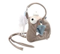 TOBBOMEY Interactive Wearable Cat Tease Toy Lantern Fish Design Gray Large Eyes Indoor Kitten Diversion Stick for Cats