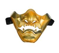 TOBBOMEY Japanese Cosplay Mask Hannya Half Face Reusable Party Prop Traditional Theater Performance Decorative Mask for Men and Women