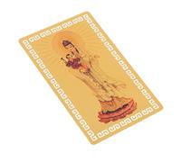 TOBBOMEY Kwan Yin Amulet Card Lightweight Protective Buddhist Car Charm for Luck and Energy Clearing Portable Gold Feng Shui Hanging Decoration for Success and Safety