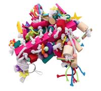 TOBBOMEY Large Parrot Chewing Bite String Plaything for Birds Promotes Intelligence Development and Muscle Exercise Easy to Use Climbing for Parakeets Cockatiels African Grey and Other