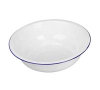 TOBBOMEY Large Vintage Enamel Basin Thickened White Enamelware Mixing Bowl for Kitchen Vegetable Washing Bread Making Multipurpose Rustic Wash Bowl