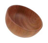 TOBBOMEY Large Wooden Salad Bowl Rustic Acacia Wood Fruit Serving Bowl for Kitchen Counter for Snacks Rice and Salad with Rounded Edges Portable Heat-Resistant