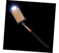 TOBBOMEY LED Lighted Telescopic Inspection Mirror with Flexible Swivel Head for Vehicle Underbody and Reach Areas Extendable Handle with Textured Grip for Auto Mechanics and Tool