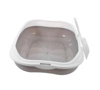 TOBBOMEY Litter Box Semi-enclosed Cat Toilet Scoop for Small Pets Durable Large Capacity Top Entry Prevent Litter Scatter and Maintain Clean Floors for Kittens and Cats