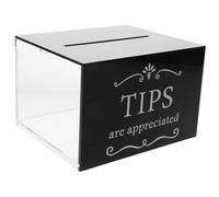 TOBBOMEY Lockable Acrylic Donation Box with Transparent Design Secure Locking Tip Collection Container for Bars Restaurants and Raffles Multipurpose Money Storage and Suggestion Ballot Box