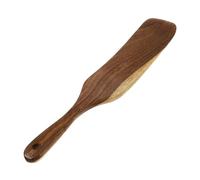 TOBBOMEY Long Handle Wooden Wok Spatula Ergonomic Heat Resistant Cooking Shovel for Stir-Fry Kitchen Accessories with Hanging for Home and Restaurant Use