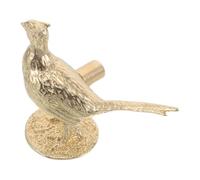 TOBBOMEY Long Tail Pheasant Brass Cabinet Knob - Vintage Animal Drawer Handle Pulls - Artistic Furniture Hardware for Home Office Cupboard Doors Golden