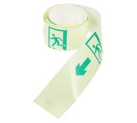 TOBBOMEY Luminous Warning Decal Self-illuminating Safety Path Sticker for Apartment Hallways Dark Direction Symbol Label for Walls and Floors