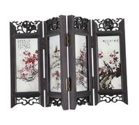 TOBBOMEY Mini Chinese Style Folding Screen Panel Antique Small Desktop Divider for Home Office Decor Stable and Practical Tabletop Privacy Partition Gift for Living Bedroom Accessories