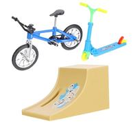 TOBBOMEY Mini Finger with Aluminum Alloy Finger Bike and Scooter Ramp Educational Fingertip Sports for Stress Relief Plastic Craftsmanship for Adults