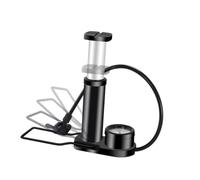TOBBOMEY Mini Portable Bike Foot Pedal Pump High Pressure Inflator with Barometer Metal Multi-purpose Air Pump for Bicycle Tires and Household Use Black