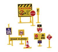 TOBBOMEY Miniature Traffic Road Sign for Plastic Educational Traffic Barricade Model Early Learning Tool for Parent-interaction