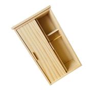 TOBBOMEY Miniature Wooden Dollhouse Wardrobe Closet Vintage Light Armoire for Play Mini Dollhouse Furniture Cabinet Decorative Micro Landscape Accessory for Creative Imaginative Play