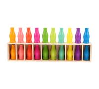TOBBOMEY Montessori Wooden Color Sorting for Educational Sensory Matching Game Enhancing Hand-eye Coordination Cognitive Skills Development Natural Smooth Finish Portable Activity