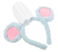 TOBBOMEY Mouse Ears Headband with Mini Chef Hat for Adults and, Soft Rabbit Green Costume Accessory, Animal Party Hat for Halloween and Birthday Dress-Up
