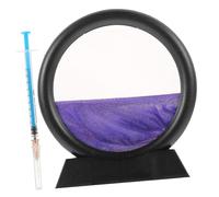 TOBBOMEY Moving Sand Painting Decor Purple Quicksand Hourglass Ornament Creative Flowing Sand Art for Office Desk Relaxation and Home Decoration