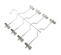 TOBBOMEY Multi-layer Pant Hanger with Clips Space-saving Metal Trouser Rack for Clothes Gray Household Skirt and Jeans Organizer