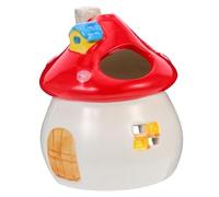 TOBBOMEY Mushroom-shaped Ceramic Hamster House Cooling Effect, Cute Hamster Hideout for Rats and Hedgehogs, Small Pet Hideaway for Guinea Pig Accessories and Rat Supplies
