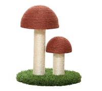 TOBBOMEY Mushroom-Shaped Kitten Scratching Post Sisal Board and Jute Ball Cat Scratch for Indoor Cats