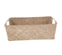 TOBBOMEY Natural Hand Woven Bread Basket Snack and Fruit Container for Kitchen and Home Storage Stable and Wear Resistant Straw Crate for Desktop and Pantry Organization