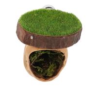 TOBBOMEY Natural Walnut Magnetic Spider Hideout with Climbing Platform and Fence Dual Function Jumping Spider Habitat for Geckos Lizards Small Pets and Insects Easy Magnetic Installation