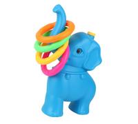 TOBBOMEY Outdoor Plastic Ring Toss with Blue Elephant Design Rings Safe Material Hand-eye Coordination Game for Indoor and Garden Play Fun Interactive Activity for Boys
