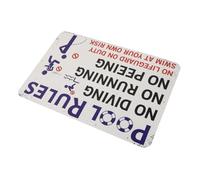 TOBBOMEY Outdoor Pool Rules Sign Metal Warning Plaque for Swimming Pool Material Safety Instructions Decorative and Functional