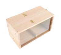 TOBBOMEY Parakeet Nest Wooden Birdhouse Transparent Breeding Box for Small Birds Durable Outdoor Garden Decor Viewing Easy Installation for Birdwatchers and Garden Enthusiasts