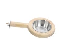 TOBBOMEY Parrot Feeding Cup Stainless Steel Food and Water Bowl Easy to Clean Bird Perch Feeder for Doves Cockatiels and Finches for Pet Bird Cages