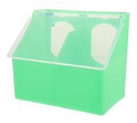 TOBBOMEY Parrot Food Feeder for Cage with Leak-Proof Lid, Dual-Hole Hanging Feeding and Water Container for Outdoor and Indoor Use, Multi-Grid Design for Cockatiels and Pigeons