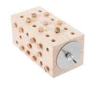 TOBBOMEY Parrot Wooden Chewing Bird Foraging Training Block Sturdy Interactive Shredding for Cage Pets Relieves Boredom and Encourages Play