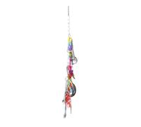 TOBBOMEY Pet Bird Hanging with Stainless Steel Spoons for Parrot Training and Chewing Bite Swing for Caged Birds Interactive Foraging and Pulling Activity Accessory