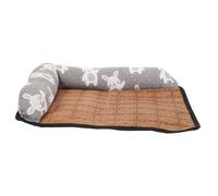 TOBBOMEY Pet Cooling Bed Non-slip Dog Bed Rattan Mat Nest Double-sided Pillow s Size Anti-bite Cooling Pad for Summer Use