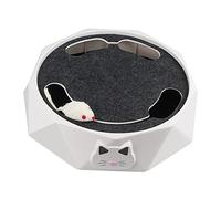 TOBBOMEY Pet Interactive Mouse Track Toy Electric Turntable Teaser for Cats Stimulates Natural Hunting Instinct Construction Battery Operated Batteries Not Included