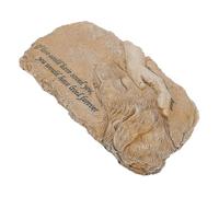 TOBBOMEY Pet Memorial Grave Marker Resin Statue Dog Tribute Garden Figurine for Pet Bereavement Loss Healing Memorial with Loving Touch Design Sand Color