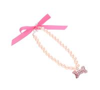 TOBBOMEY Pet Pearl Necklace for Dogs and Cats Decorative for Small and Medium Pets Fashionable Collar for Photo Sessions