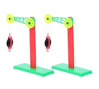 TOBBOMEY Plastic Pulley Block Set Stand for Physics Experiments, 2pcs Mechanics Teaching Tool, School Science Laboratory Equipment for Stem Learning Random Color Random Color