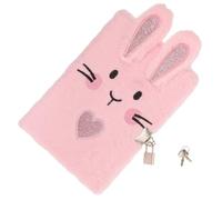 TOBBOMEY Plush Cover Journal Notebook for Cute Cartoon Fox Design Portable Writing Diary Soft Touch School Supply Random Color