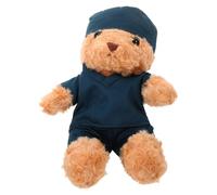 TOBBOMEY Plush Nurse Bear Stuffed Animal in Scrub Soft Fabric Medical Graduation Keepsake for Doctors Students Charming Portable Roleplay Gift